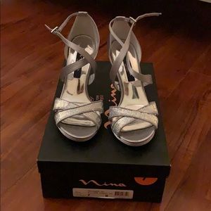 Silver sequence high heels